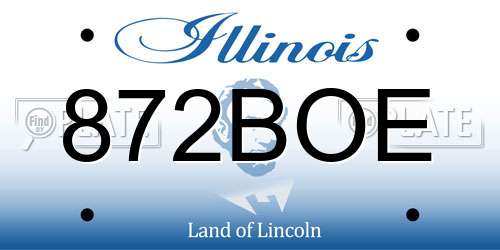 872BOE Illinois License Plate