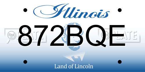 872BQE Illinois License Plate