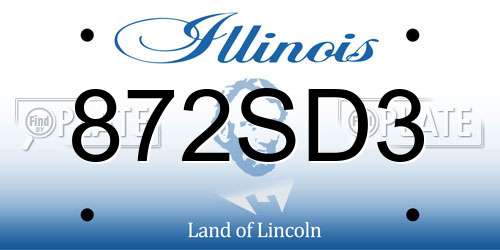 872SD3 Illinois License Plate