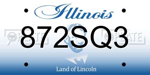 872SQ3 Illinois License Plate
