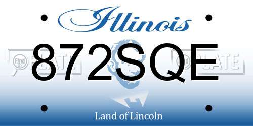 872SQE Illinois License Plate