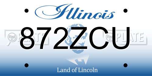 872ZCU Illinois License Plate