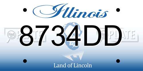 8734DD Illinois License Plate