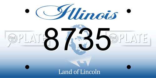 8735 Illinois License Plate