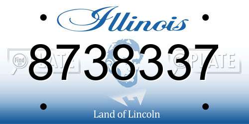 8738337 Illinois License Plate