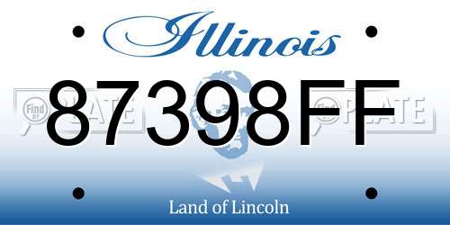 87398FF Illinois License Plate