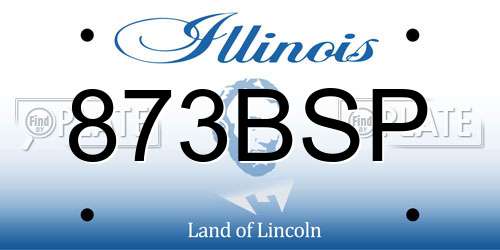 873BSP Illinois License Plate