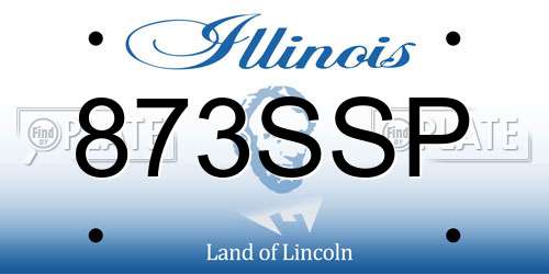 873SSP Illinois License Plate