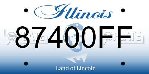 87400FF Illinois License Plate