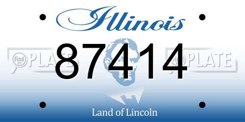 87414 Illinois License Plate