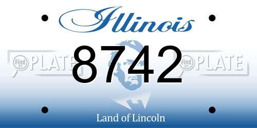 8742 Illinois License Plate