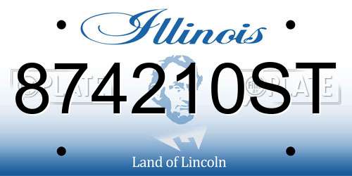 874210ST Illinois License Plate