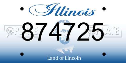 874725 Illinois License Plate