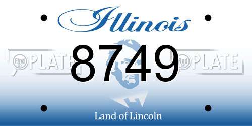 8749 Illinois License Plate