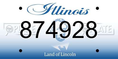 874928 Illinois License Plate