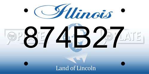 874B27 Illinois License Plate