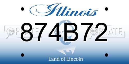 874B72 Illinois License Plate