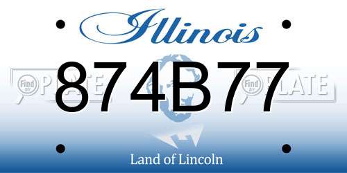 874B77 Illinois License Plate