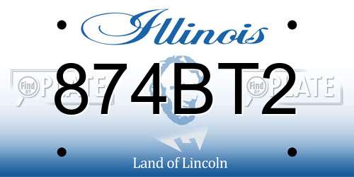 874BT2 Illinois License Plate