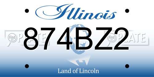 874BZ2 Illinois License Plate