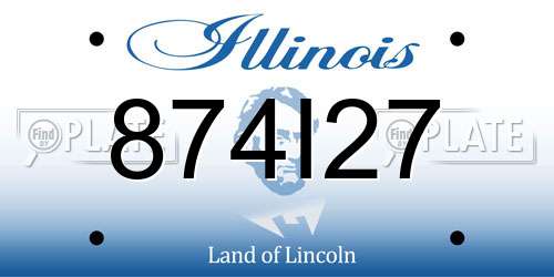874I27 Illinois License Plate