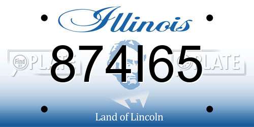 874I65 Illinois License Plate