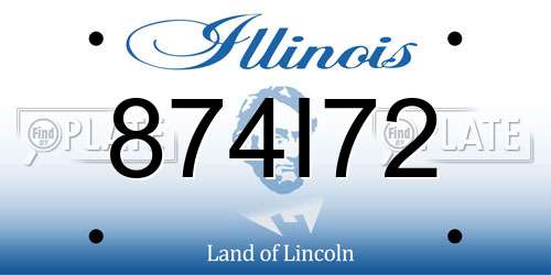 874I72 Illinois License Plate