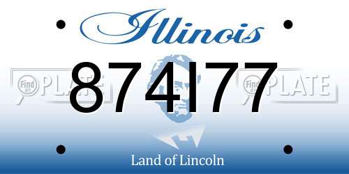 874I77 Illinois License Plate