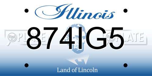 874IG5 Illinois License Plate