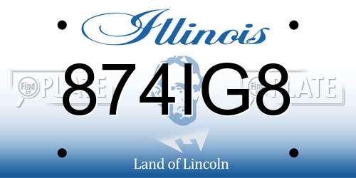 874IG8 Illinois License Plate