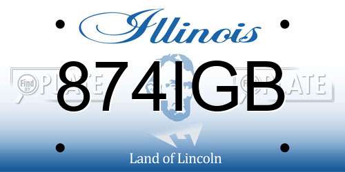 874IGB Illinois License Plate