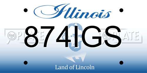 874IGS Illinois License Plate