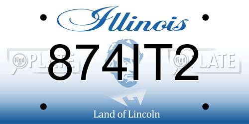 874IT2 Illinois License Plate
