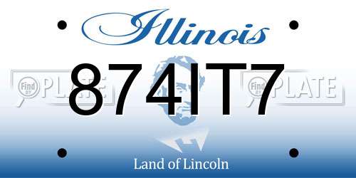874IT7 Illinois License Plate