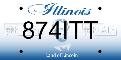 874ITT Illinois License Plate