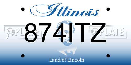 874ITZ Illinois License Plate