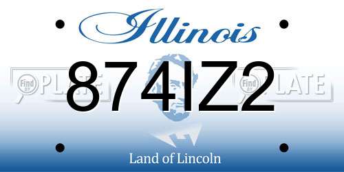 874IZ2 Illinois License Plate