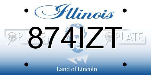 874IZT Illinois License Plate