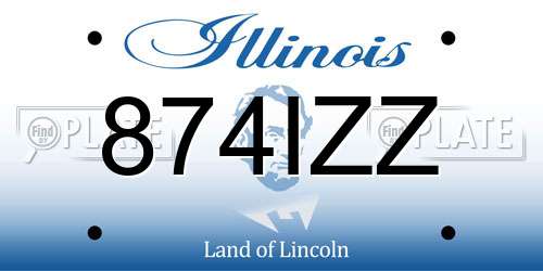 874IZZ Illinois License Plate