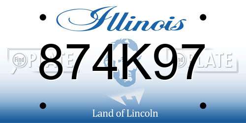 874K97 Illinois License Plate