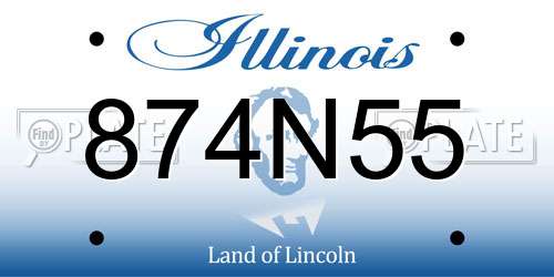 874N55 Illinois License Plate