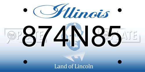 874N85 Illinois License Plate