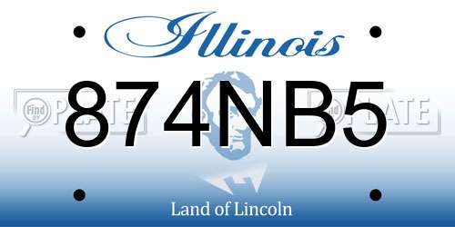 874NB5 Illinois License Plate