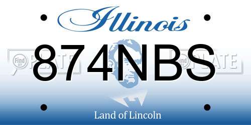 874NBS Illinois License Plate