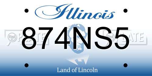 874NS5 Illinois License Plate