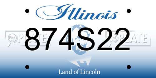874S22 Illinois License Plate
