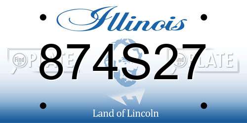 874S27 Illinois License Plate
