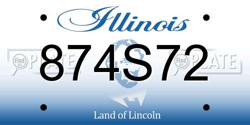 874S72 Illinois License Plate