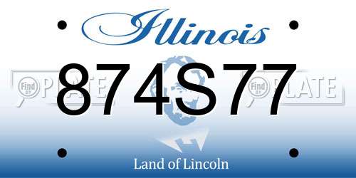 874S77 Illinois License Plate