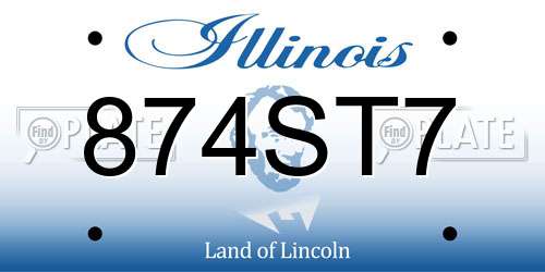 874ST7 Illinois License Plate